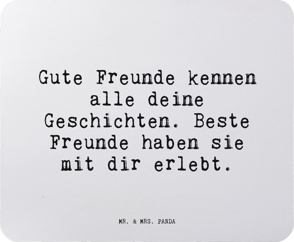 Mr. & Mrs. Panda Mauspad Gute Freunde kennen alle... - Aquarellblau - Geschenk, laptop mousepad, Freundschaft, Mouse Pad, Freund, pc, Sprüche, mou...