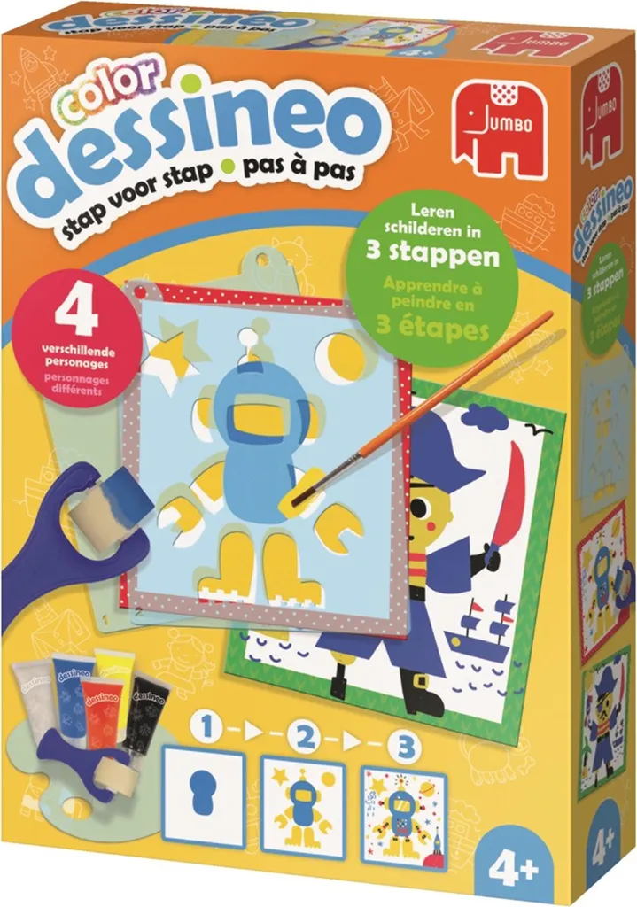 Jumbo Peinture avec pochoirs - Set créatif complet pour enfants dès 3 ans