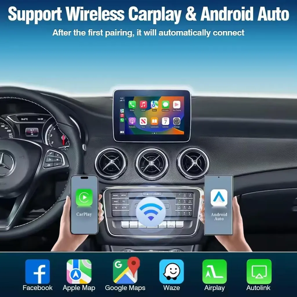 Interface CarPlay Android Auto sans fil Benz NTG 4.0 Mirroring HD - 2