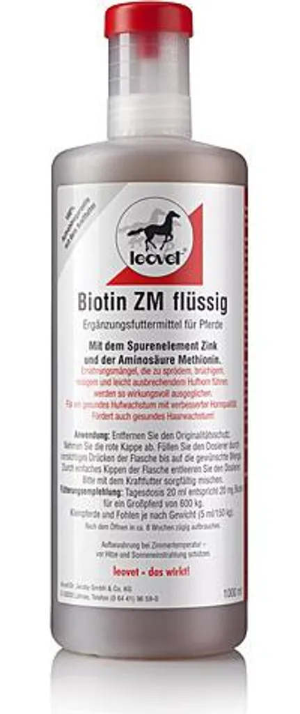 Biotine Liquide Cheval 1000ml Leovet ZM pour Sabots Cassants et Mous
