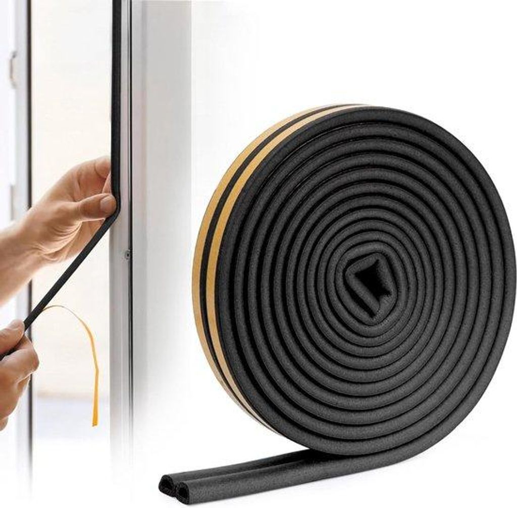 Dichtungsklebeband - Selbstklebende Tür- und Fensterdichtung - 60 cm - Schwarz