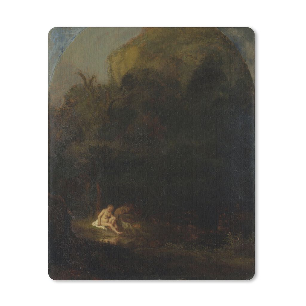 MuchoWow Mauspad Mousepad Badende Diana, überrascht von einem Satyr - Rembrandt van Rijn 30x40 cm - Mousepads - Maus Mat - Pad - Mausunterlage -...