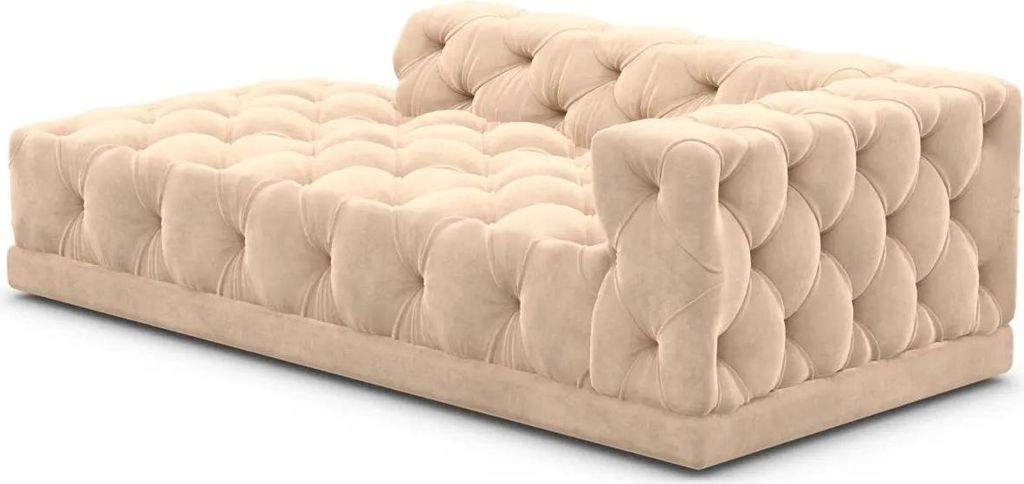 Samtstoff Chaise Lounge Meliva Beige Rechts