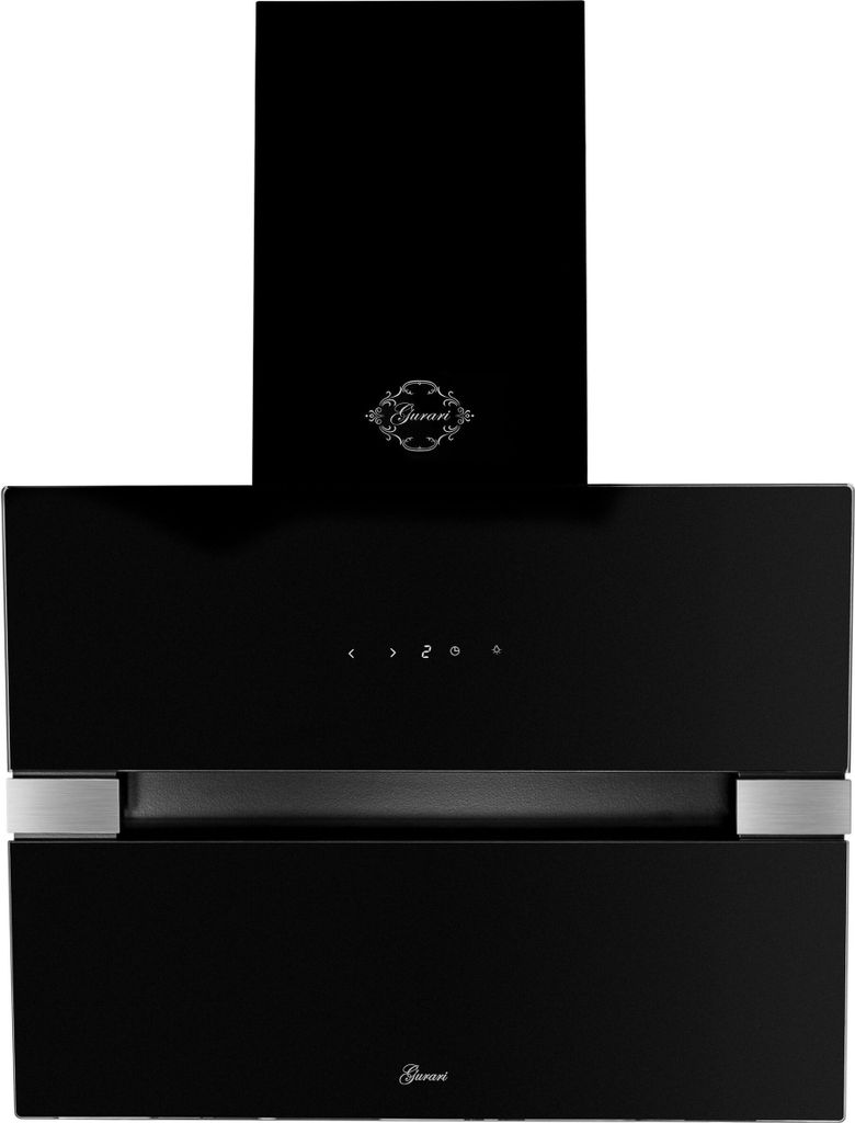 GURARI Kopffreihaube Serie Diamond GCH 970 Bl 6 Diamond, Dunstabzugshaube 60 cm, Schwarz Glas, 850 m³/h, 2 x Randabsaugung