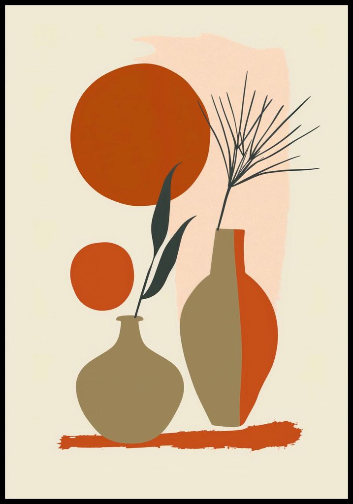 Plakat 68x98cm Vasen in Rot