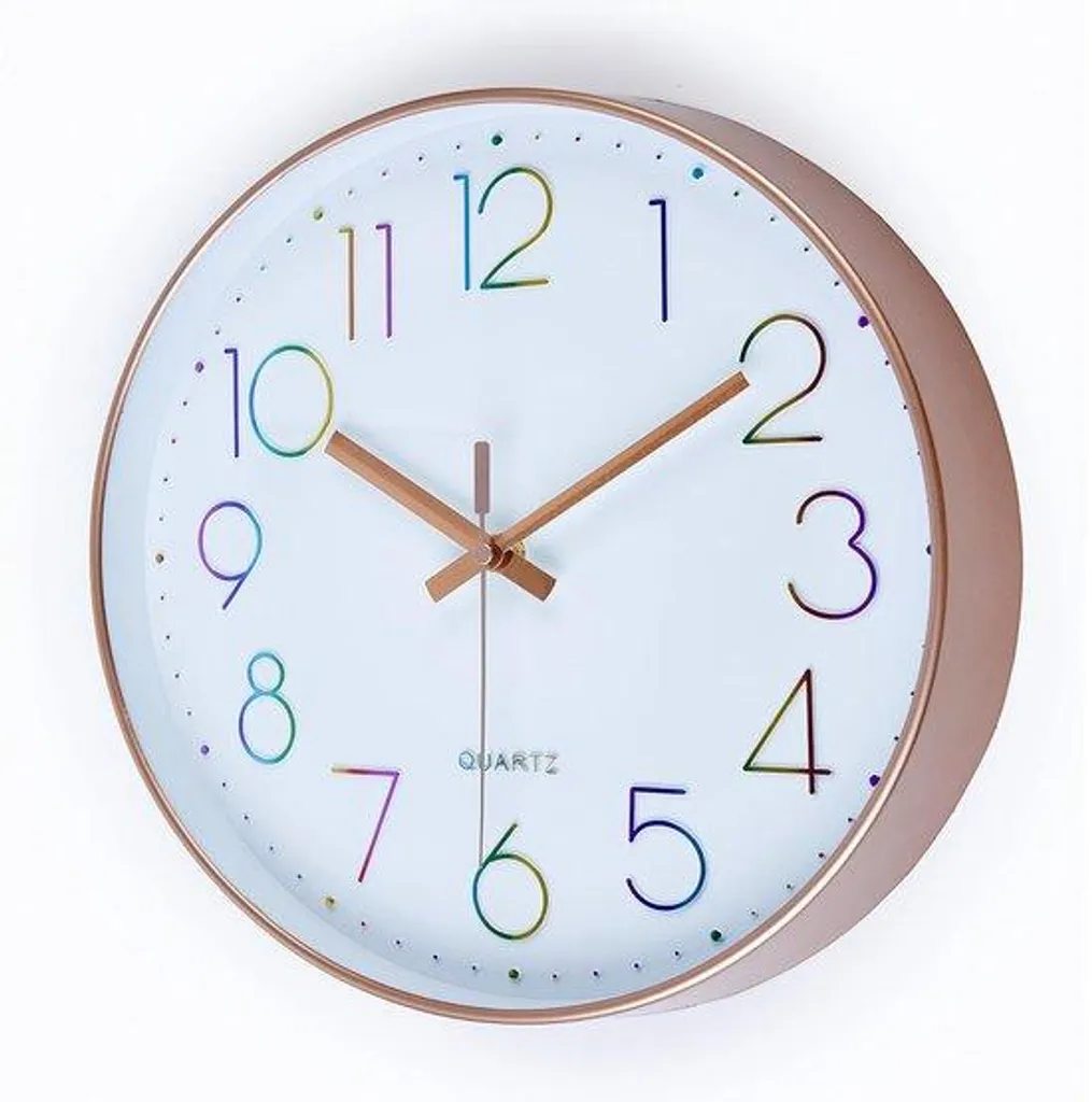 Horloge murale décorative rose 30cm mouvement quartz silencieux fluide