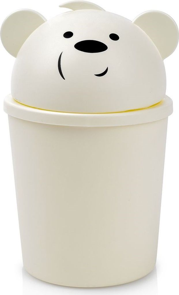 Orion | Papierkörb - Bär - 1,5 L - Cremefarben - Praktisch - Dekorativ - Ideal für Kinderzimmer