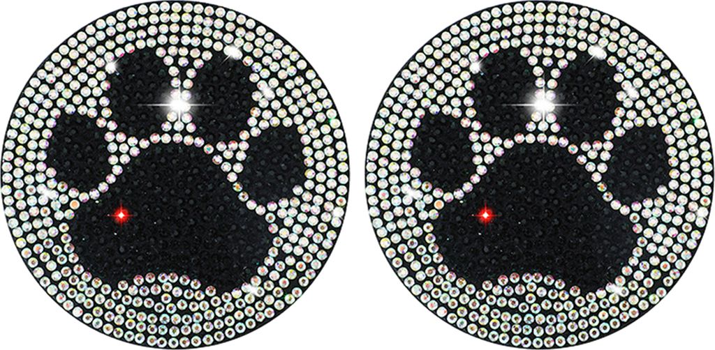 1 Paar Bling Strass Dekor Auto Getränkehalter Untersetzer süße Pfote Herz Muster Auto Cup Coaster Auto Zubehör