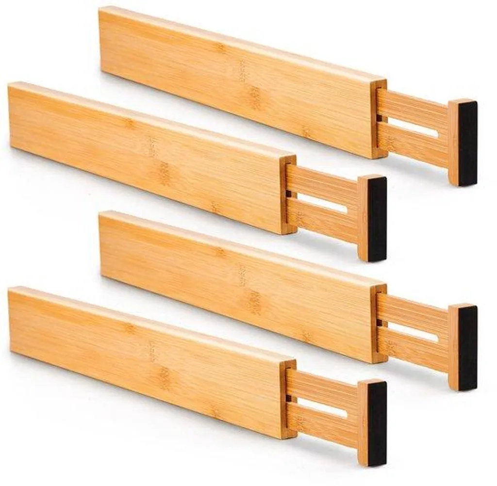 Séparateur de tiroir extensible en bambou pour cuisine et chambre