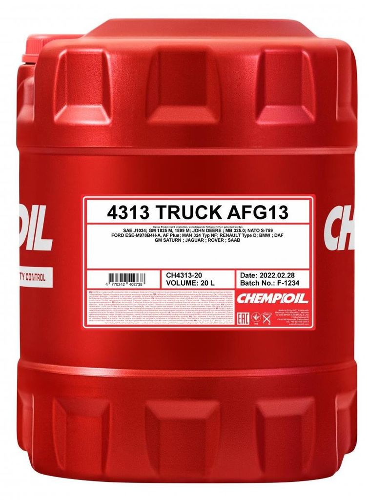 CHEMPIOIL Truck AFG 13 Kühlmittel Kühlerfrostschutz 20L Violett Antifreeze Fertigmischung G12++ G13