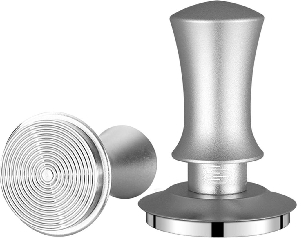 Kaffeestampfer, 30 Pfund Konstantdruck-Rueckstellfeder, selbsteinstellende Tiefe mit akustischer Rueckmeldung, Espressostampfer mit geriffeltem Bod...