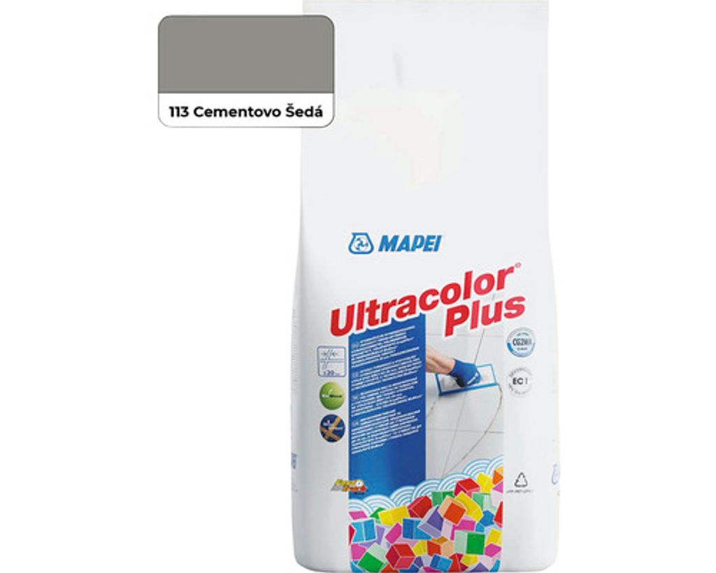 Škárovacia hmota Mapei Ultracolor Plus 113 cementovo sivá, Obrázok produktu 