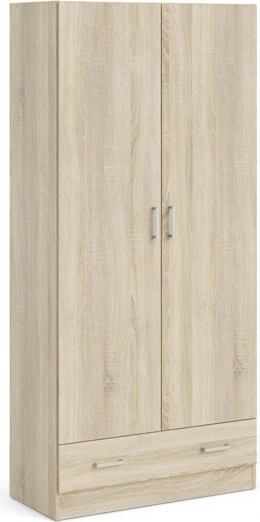 Spell Kleiderschrank 2 Türen und 1 Schublade Eichenstruktur Produktbild 
