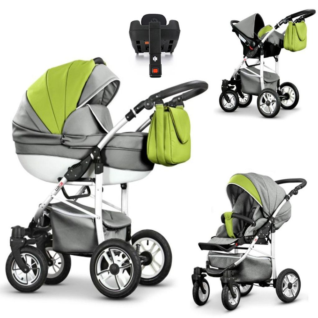 Kinderwagen-Set Craft Eco 5 in 1 inkl. Sportsitz, Autositz, Iso Base und Zubehör - 17 Teile - in 16 Farben