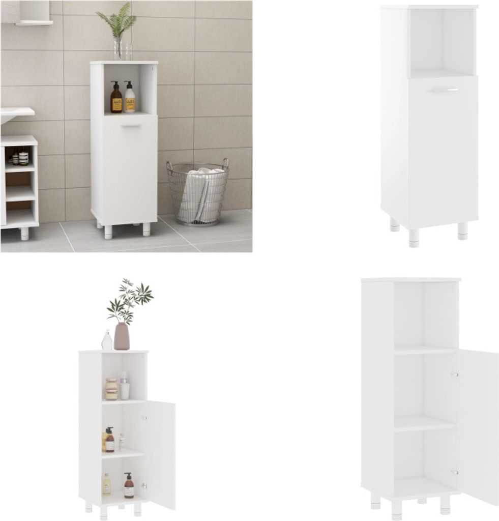 vidaXL Badezimmerschrank Weiß 30x30x95 cm Holzwerkstoff - Badezimmerschrank - Badezimmerschränke - Schrank - Schränke