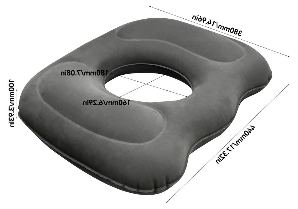 Aufblasbares Hämorrhoiden Sitzkissen Tragbarer Sitzring Orthopädisches Donut Kissen zur Entlastung des Steißbeins