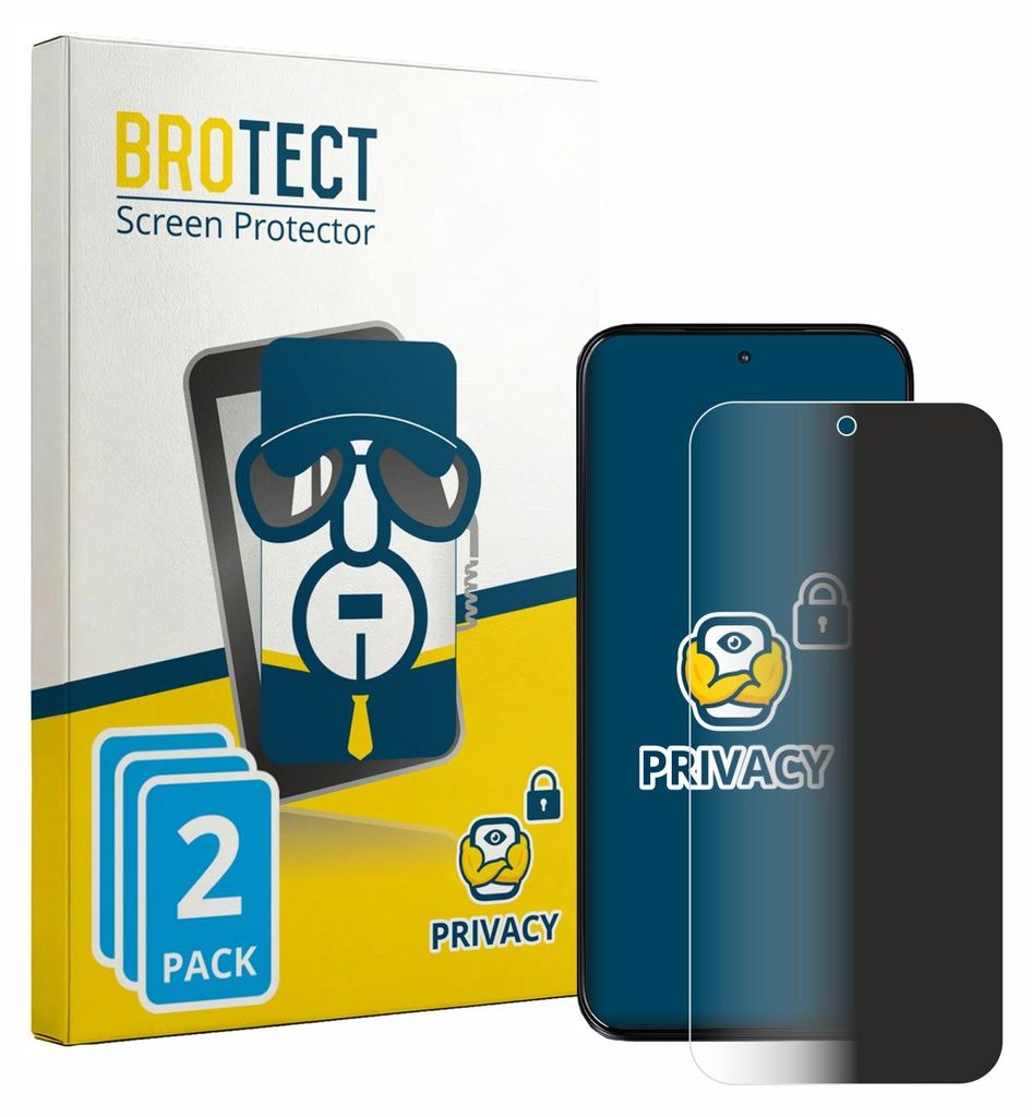 2x BROTECT Sichtschutzfolie für Motorola Moto G Max Anti-Spy Privacy Sichtschutz Blickschutz Folie Blaulicht-Schutz