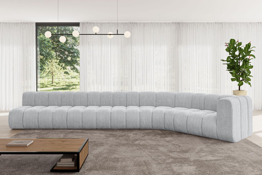 ALTDECOR Modulares Sofa Ecksofa in L-Form - Karex-L3 - 490x194x70 cm Grau - Corner modular Sofa Eckcouch Couch Wohnlandschaft Cauchsofa Bodensofa P...