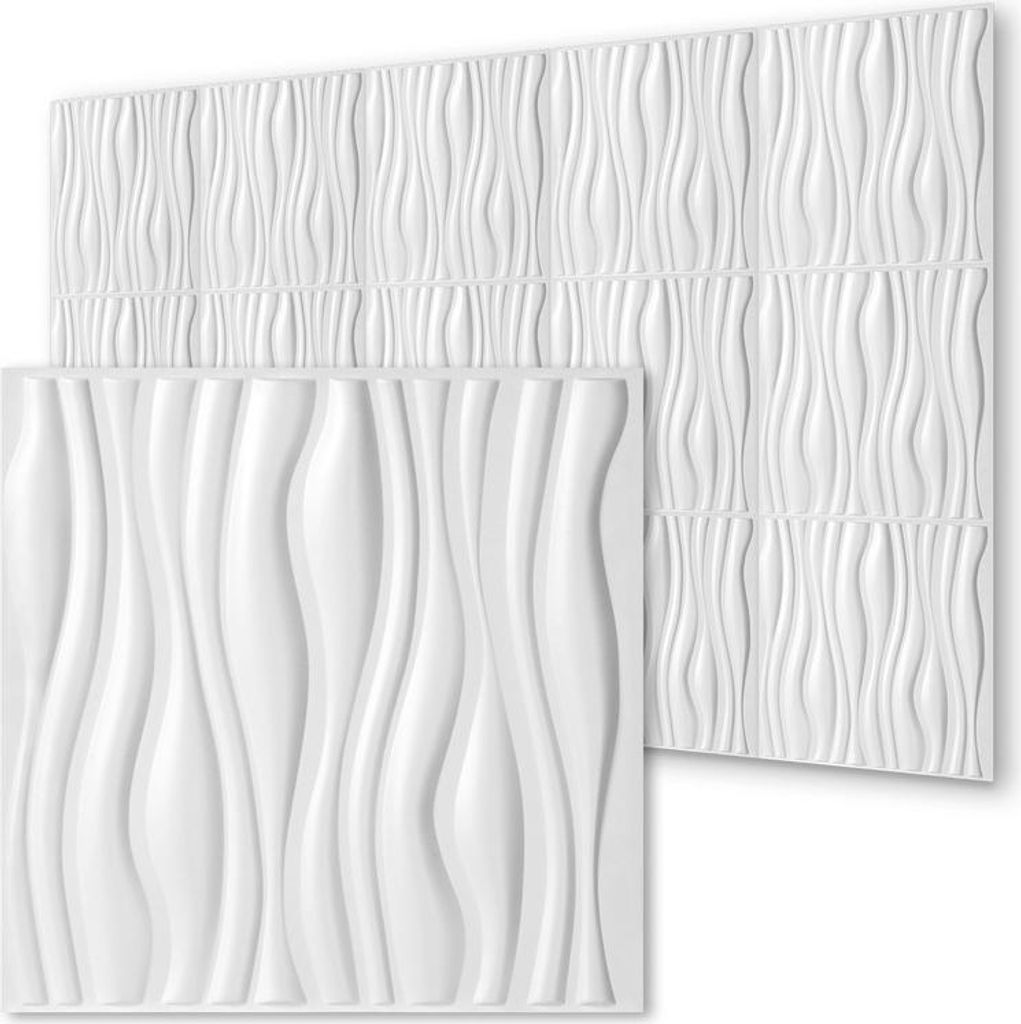 TolleTour 12pcs 3D Paneele Wandpaneele Polyvinylchlorid PVC – Verkleidung für Wand & Decke – 50x50 cm (0,25 m²) – Leicht, Flexibel & Einfac...