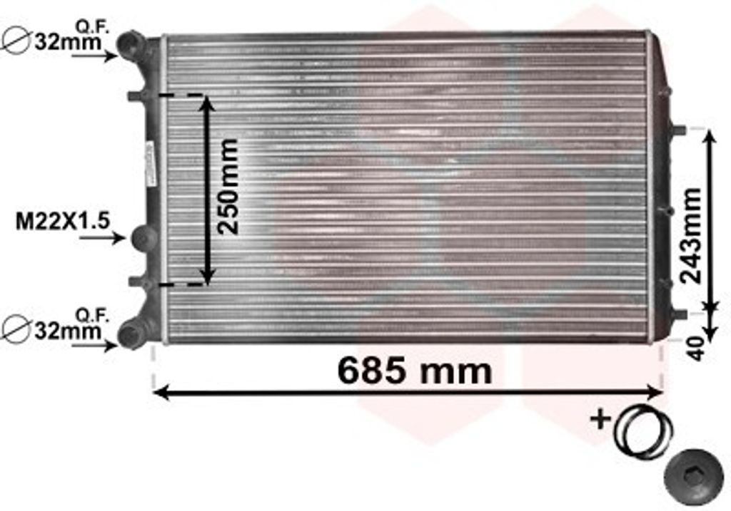 Van Wezel Wasserkühler für Skoda Fabia VW Polo 1,2 - 1,9 + TDI SDI 16V GTi