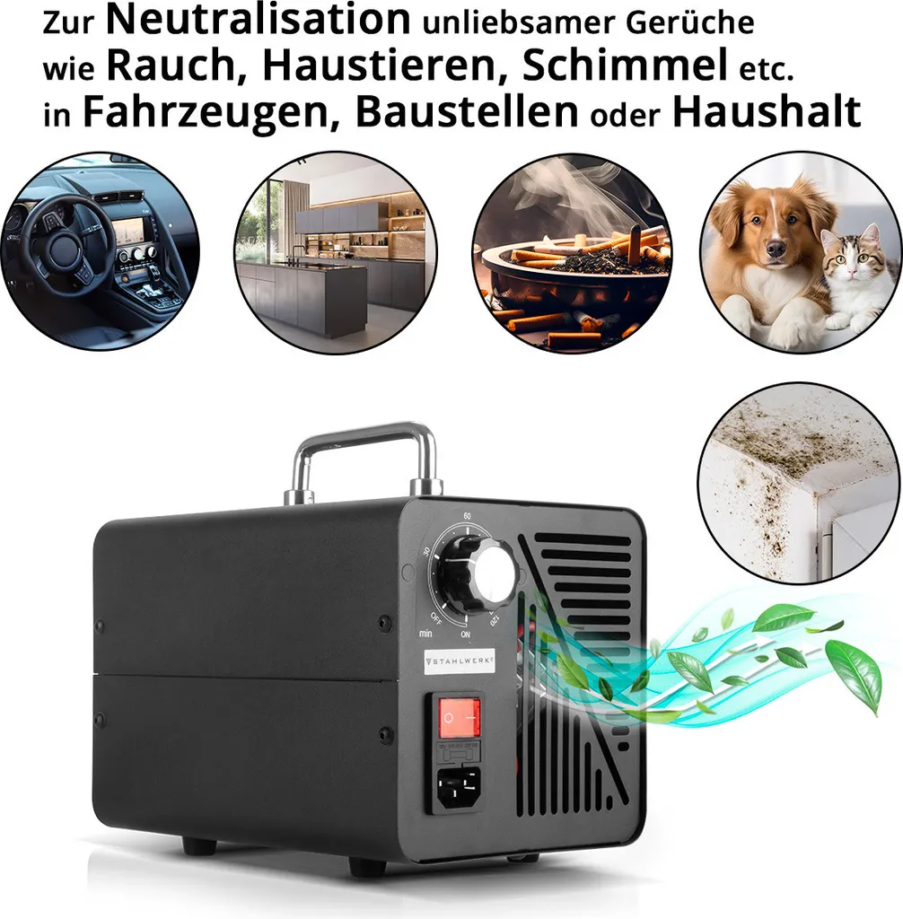 Éliminateur d'Odeurs de Moisi Générateur Ozone 40g/h - Solution 200m²