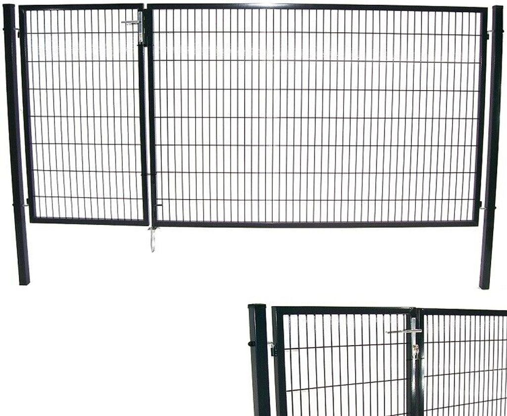 Gartentor Tor Doppelflügeltor 160x350 cm Doppelflügel Einfahrtstor 56733 Hoftor