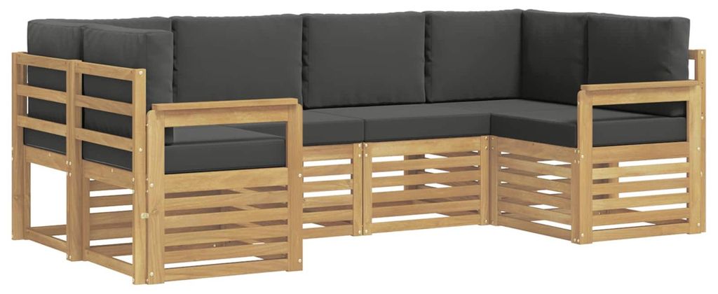 vidaXL Outdoor-Sofagarnitur 5 pcs Weiß und Anthrazit