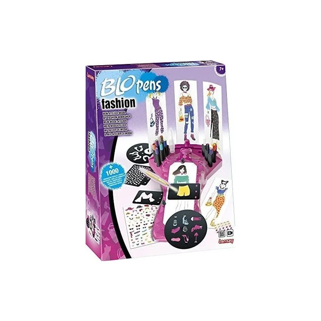 Blopens Set Peinture de Mode Lansay avec Pochoirs et Feutres Soufflables