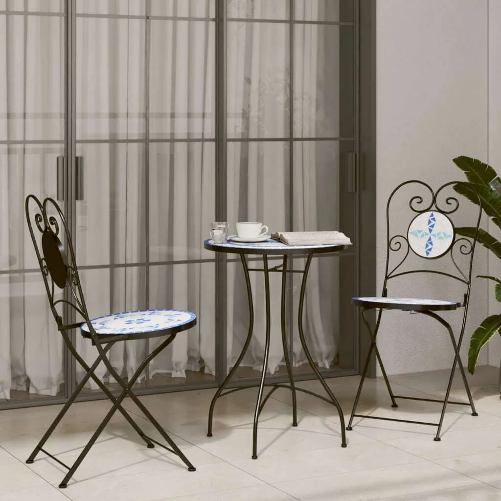 Table de terrasse robuste mosaïque céramique résistante intempéries - 3