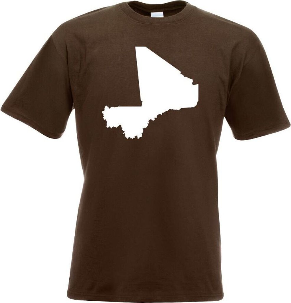 Kiwistar - T-Shirt - Chocolate - Mali Umriss Kontur Herren Funshirt Bedruckt Design Sprüche Spruch Motive - mit Motiv Bedruckt - Funshirt Design -...