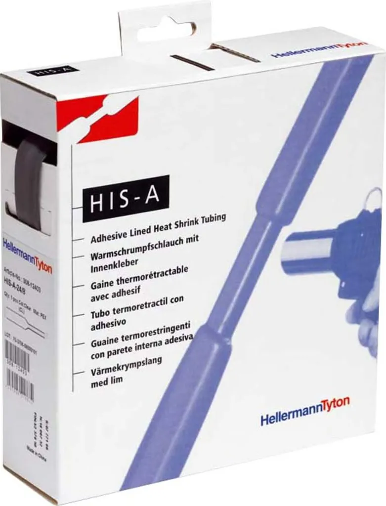 HellermannTyton 308-10900 Guaina Termoretraibile con Colla 9/3 mm - 3