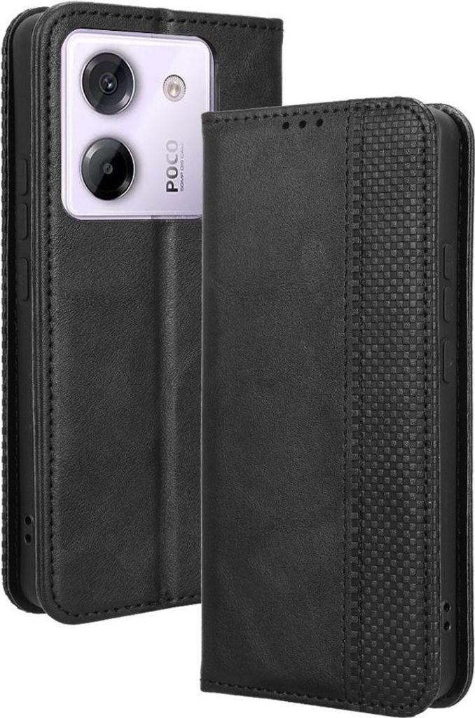 Xiaomi Poco M7 Pro 5G Hülle - Coverup Vintage Style Klapphülle - Schwarz