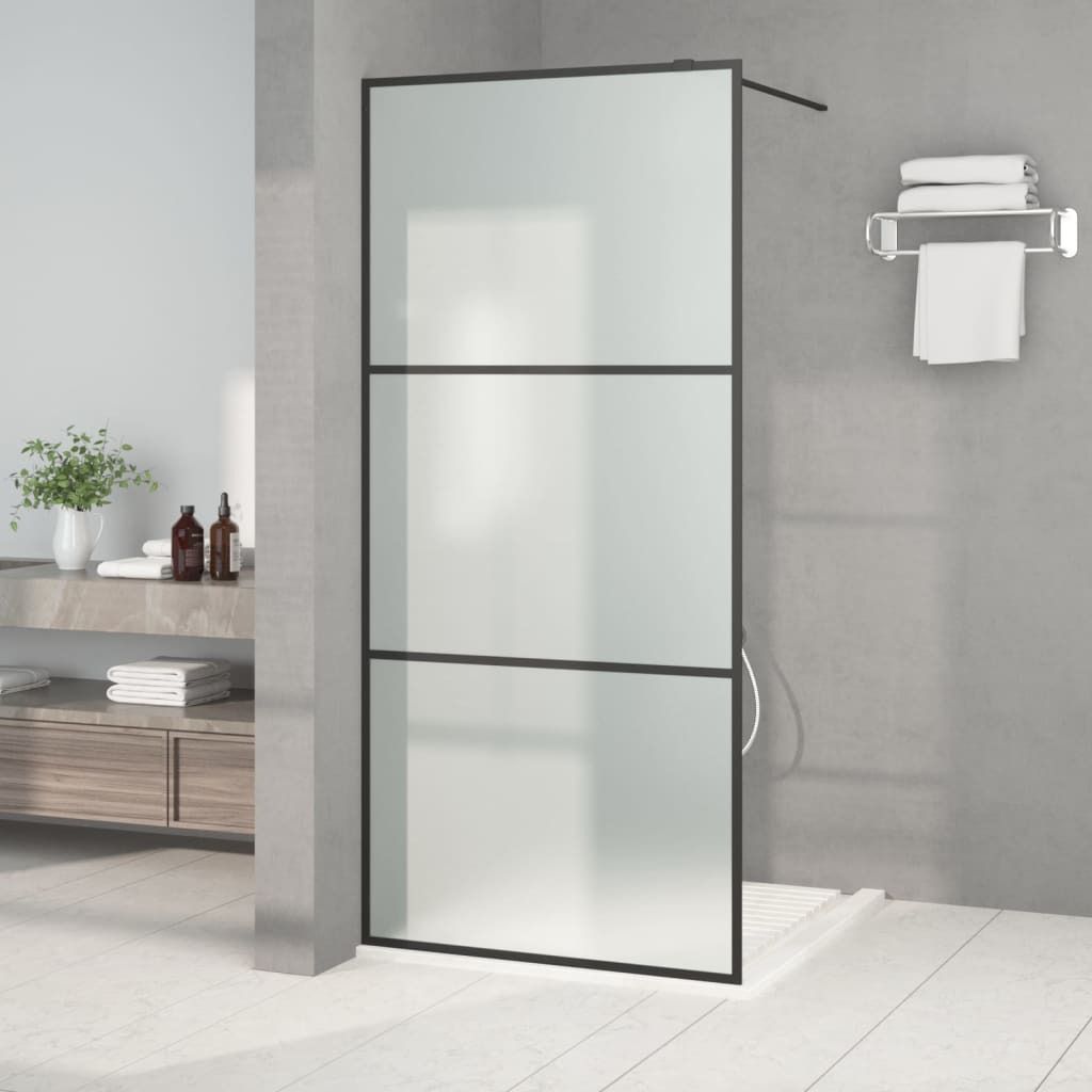 2024 Moderne Duschabtrennungen Duschwand für Begehbare Dusche Schwarz 90x195cm Matt ESG-Glas 483777