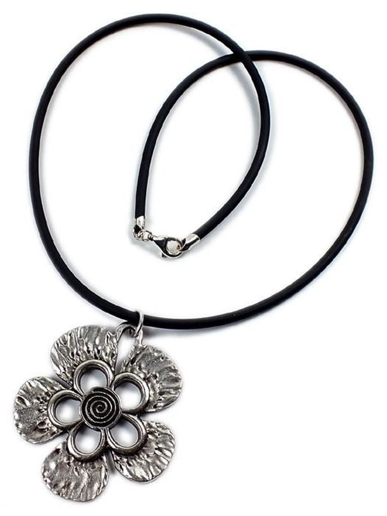 Minott Kette aus Kautschuk mit  Blume Anhänger 21398 Produktbild 