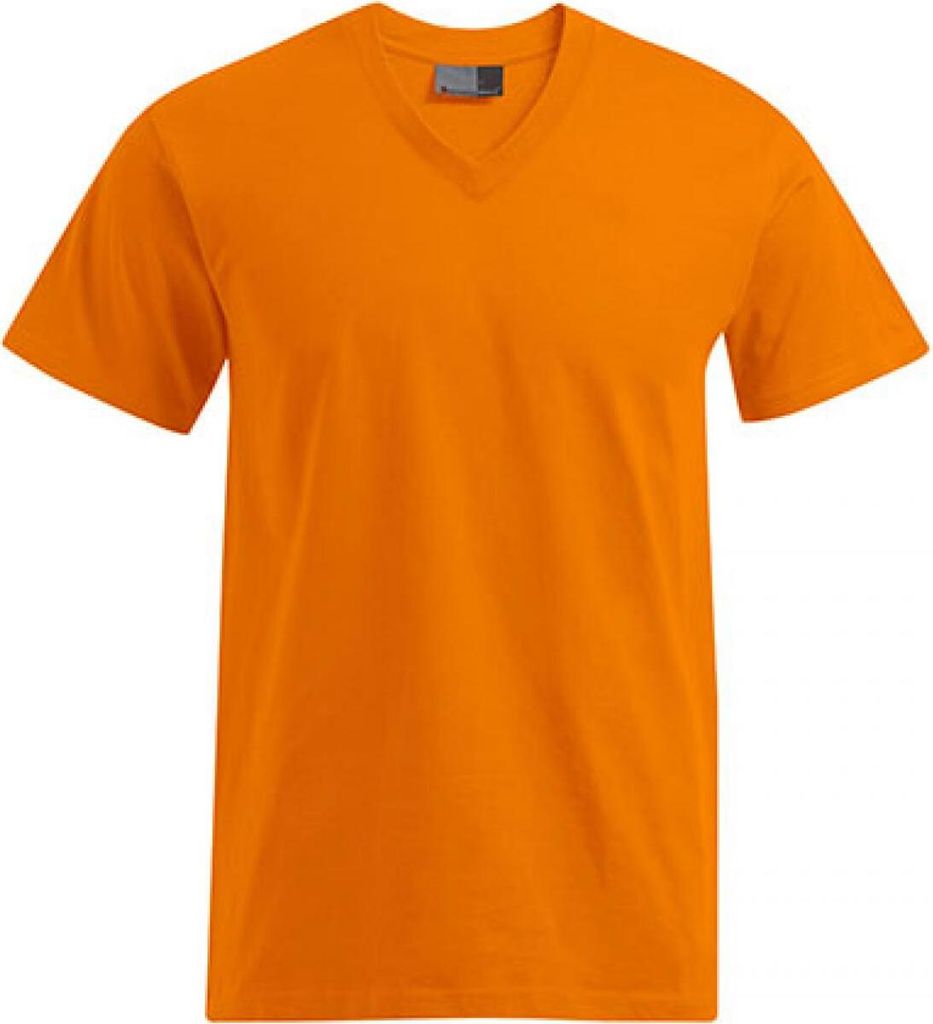 Premium V-Ausschnitt T-Shirt Plus Size Herren, Orange, 4XL Produktbild 