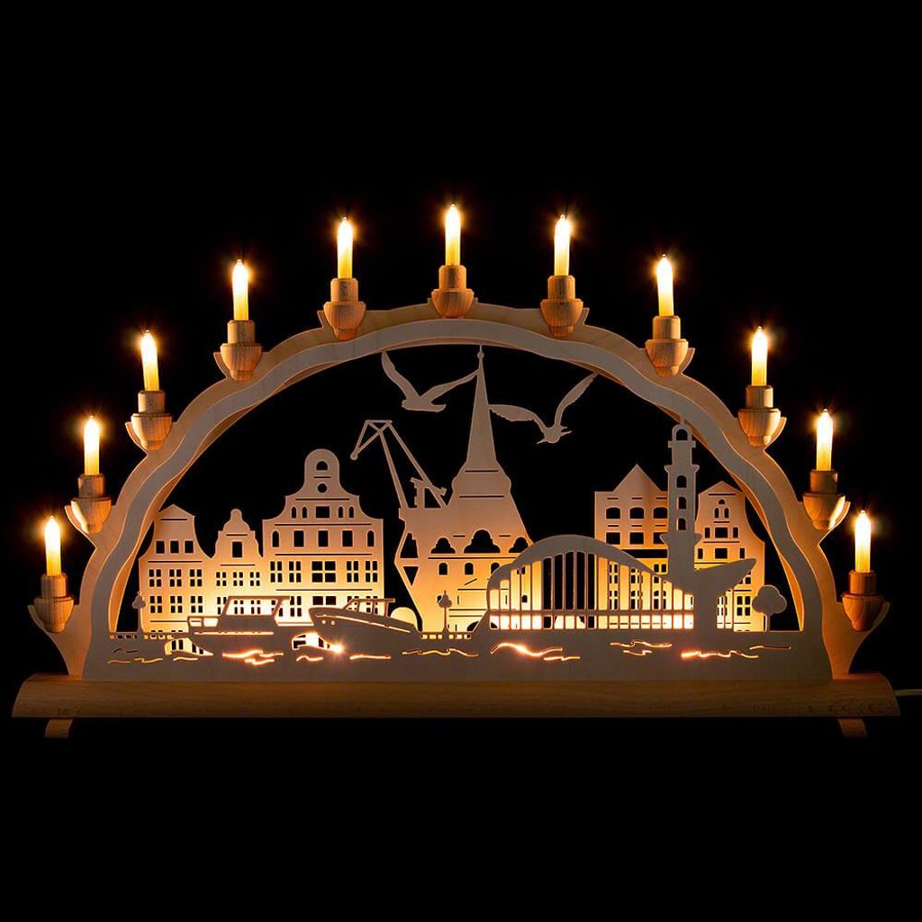 Schwibbogen Rostock Warnemünde (68x35cm) von Schlick & Türk