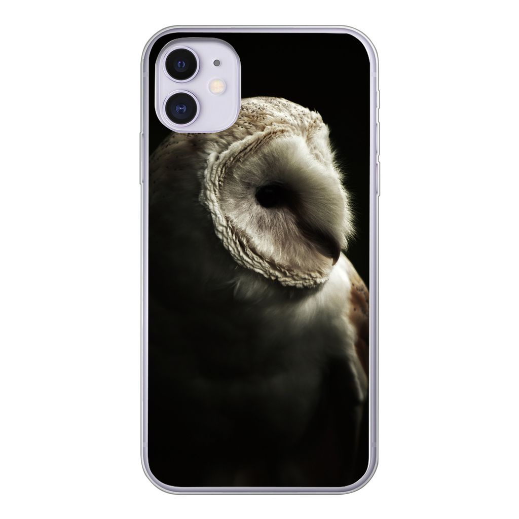 MuchoWow Handyhülle Schutzhülle Hülle für iPhone 11 Eule - Vogel - Porträt Silikon Softcase Handy Hülle - Handytasche