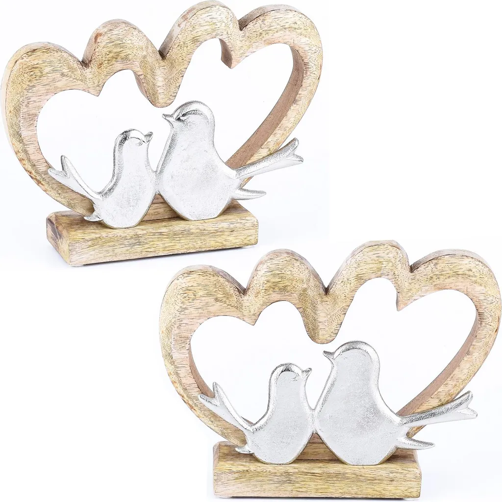 Set 2 Cuori Marrakesh Amour Legno e Alluminio - Regalo San Valentino