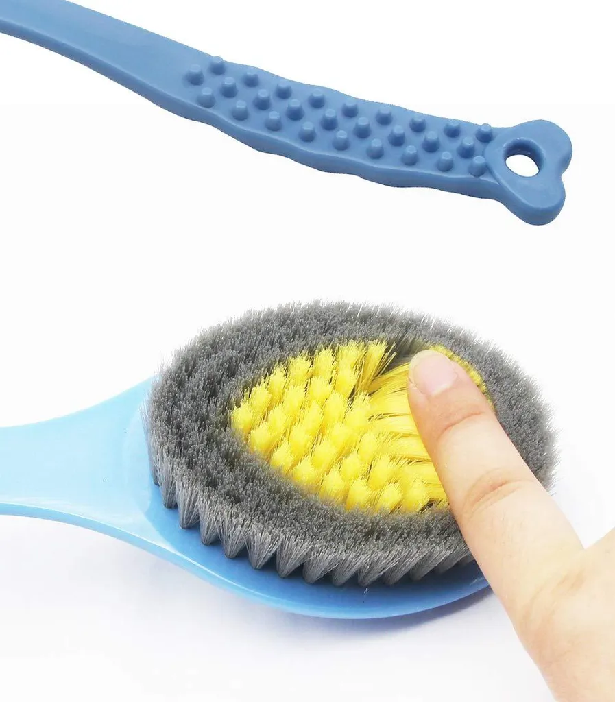 Brosse de bain à long manche ergonomique pour douche et dos