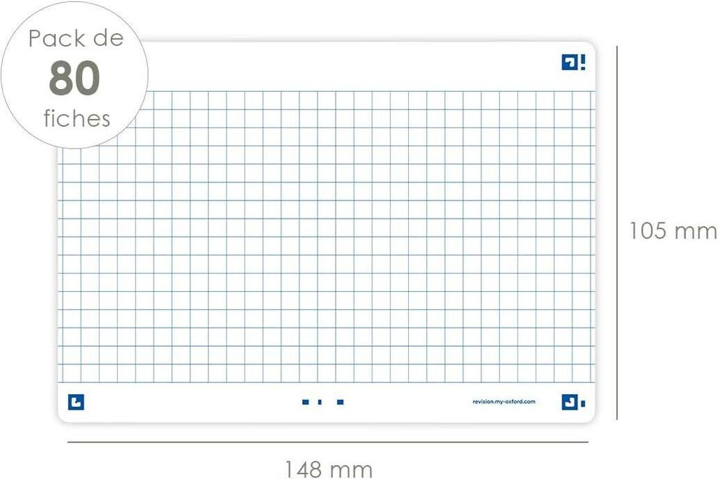 Oxford Karteikarten "Flash 2.0" 105 x 148 mm kariert weiß 80 Stück