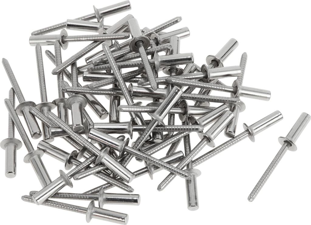 Senkkopf geschlossene Dichtnieten 4,8 mm Griffdurchmesser 16 mm Grifflänge 9,5 mm Flanschdurchmesser Edelstahl Silberton 50 Stück