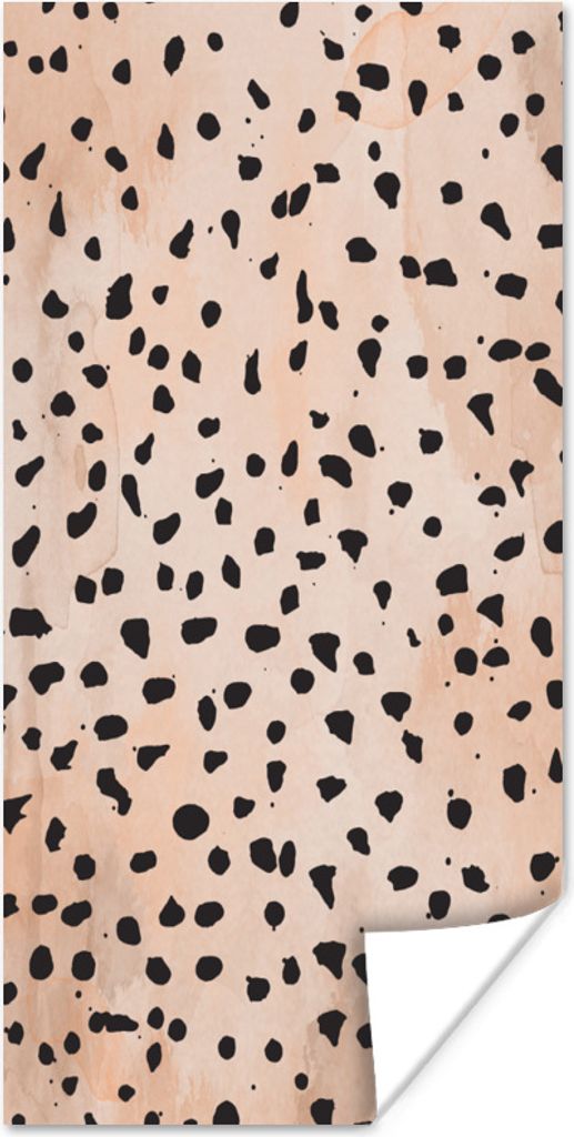 MuchoWow Poster Polka dots - Schwarz - Marmor 40x80 cm - Dekoration