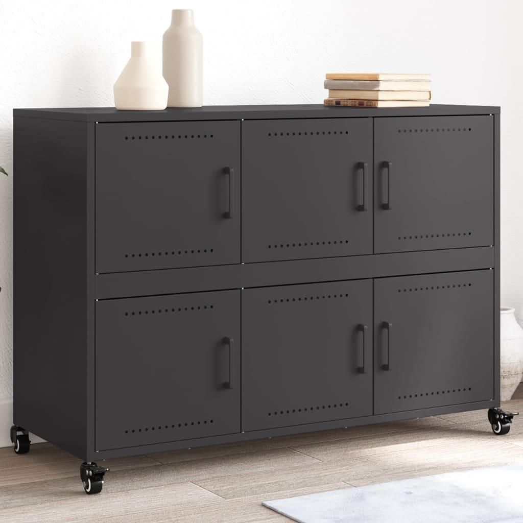 vidaXL Kredens czarny 100,5x39x72 cm stalowy Zdjęcie produktu 