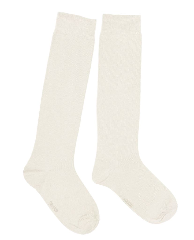 Damen Kniestrümpfe Einfarbig Neutrale Creme Größe 39-42 Produktbild 