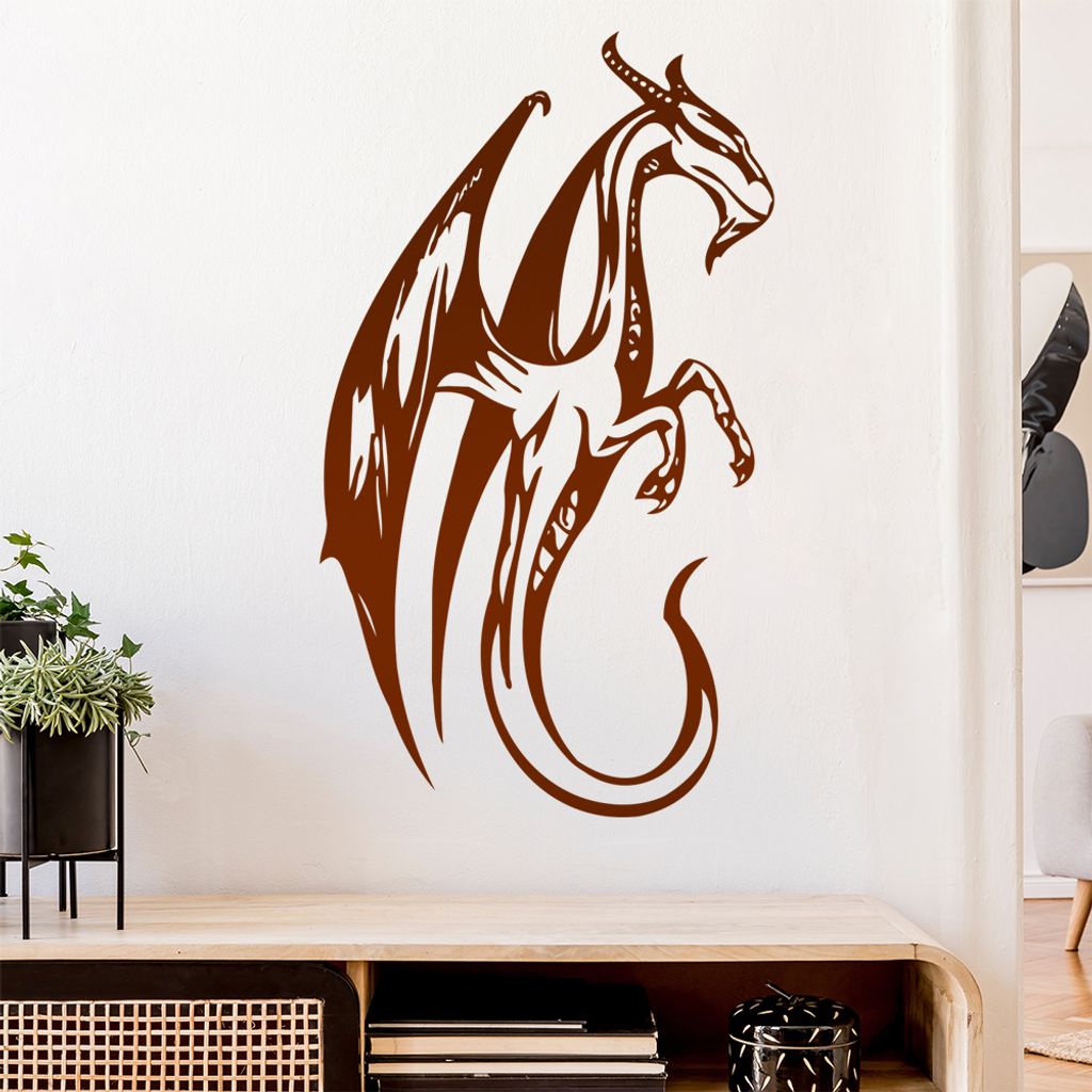 Mystischer Drachen Wandtattoo in 6 Größen - Wandaufkleber Wall Sticker - Dekoration, Küche, Wohnzimmer, Schlafzimmer, Badezimmer