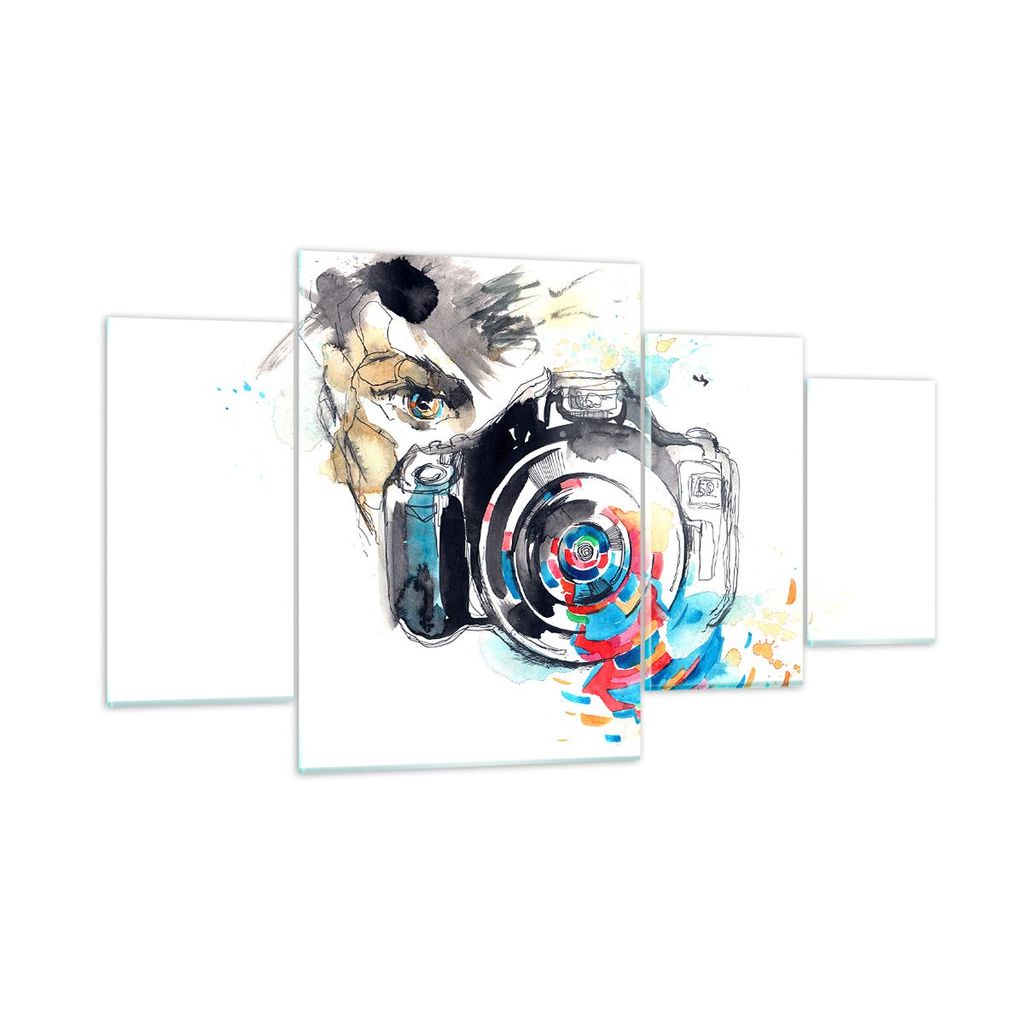 Bilder auf glas - Fotograf Kamera Fokus Hobby - 160x90cm - Glasbilder - Wandbilder - Kunstdruck - zum Aufhängen bereit - Wanddekoration aus Glas -...