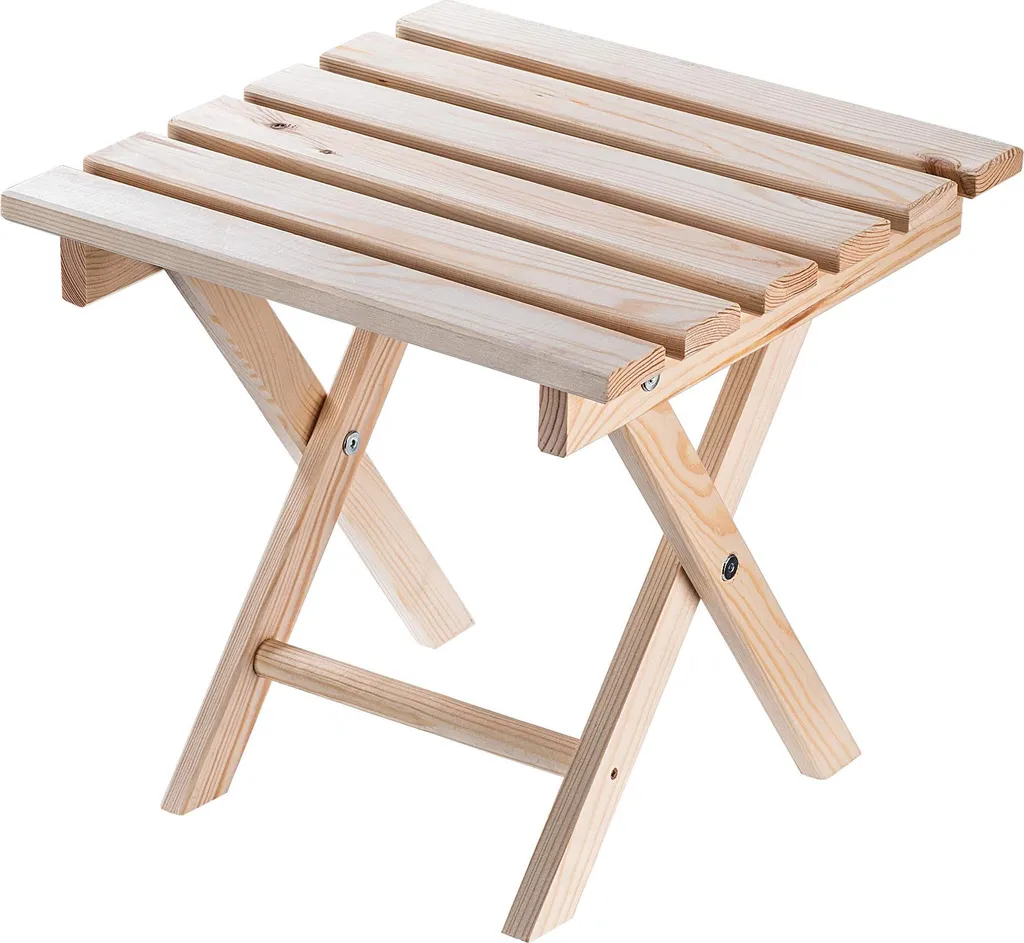 Set 2 Sdraio Pieghevoli e Tavolino KADAX Legno Faggio e Grigio