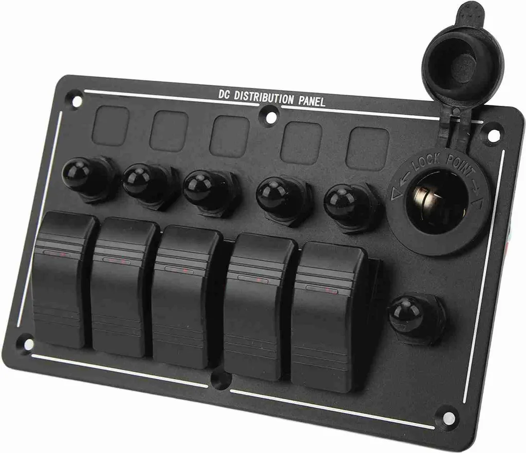 Panneau de commutation 5 interrupteurs LED rouge pour tableau de bord - 4