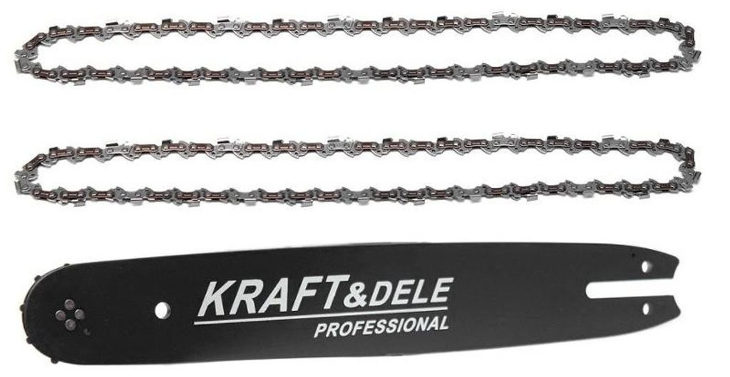 KRAFT&DELE Guide-chaîne pour tronçonneuses et 2 chaînes Image du produit 