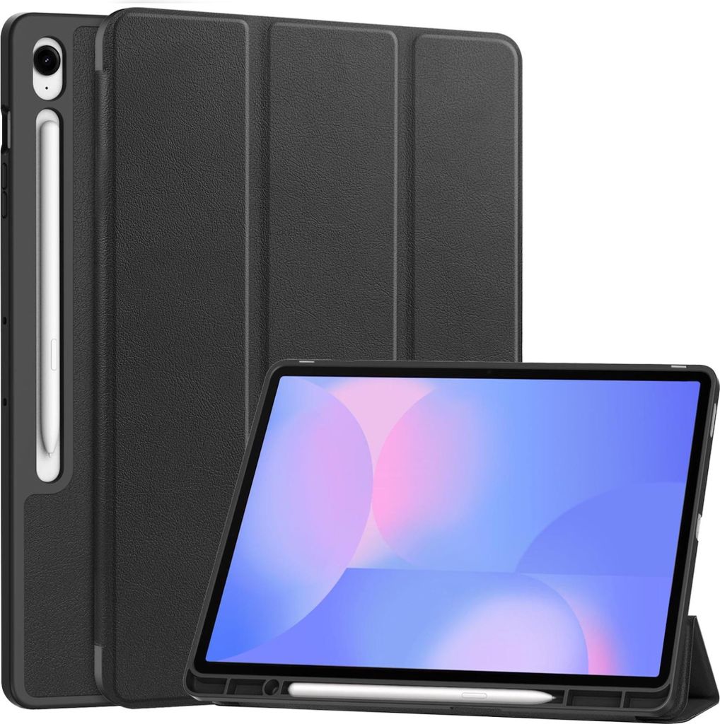 Für Samsung Galaxy Tab S10 FE Plus 3folt Wake UP Smart Tasche Hülle Schwarz